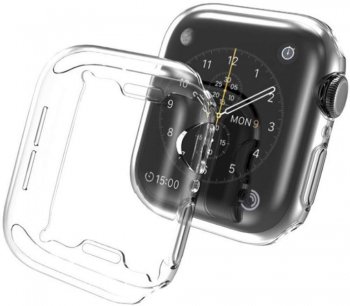 Set 2 carcase pentru Apple Watch 7 41 mm Bibilel Silicon Alb si Transparent HUR-BBL5183 