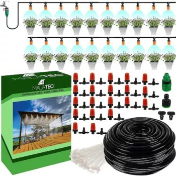 Aspersor de gradina perdea de apa lungime 20 m sistem modular 20 duze pulverizare 