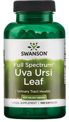 Swanson Uva Ursi Leaf Frunza Uva Ursi 450mg - 100 Capsule 