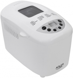 Masina de paine ADLER AD 6019 850W 12 Programe afisaj LCD Alb 