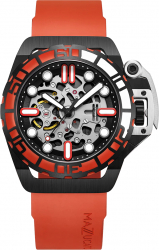 CEAS MAZZUCATO RIM SUB DIVE AUTOMATIC CUREA EASY SPRING BAR DIAMETRU 42 MM CULOARE PORTOCALIU CU NEGRU 