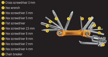 Set multifunctional pentru reparat bicicleta 11 in 1 Gold hur-BBL5327 