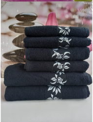 Set 6 Prosoape New Maura 2 buc 3050 + 2 buc 50100 + 2 buc 70140Cm Studio Casa - 100Bbc Negru 