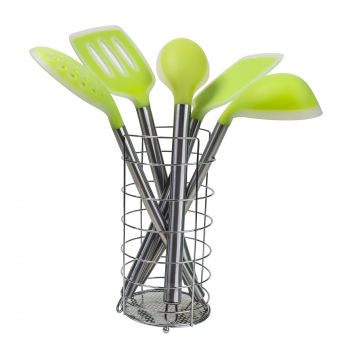 Set ustensile bucatarie 5 piese din silicon plus suport / CC9811 