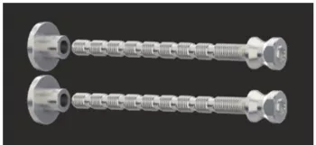 Set suruburi metrice cu rozeta pentru fixarea manerelor spatiale MEDOS pe o singura parte pe usi din PVC aluminiu lemn 