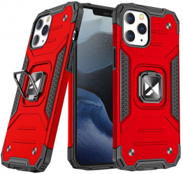 Husa protectie pentru iPhone 13 Pro Bumper Ring armor kickstand Rosu HUR-BBL5379 