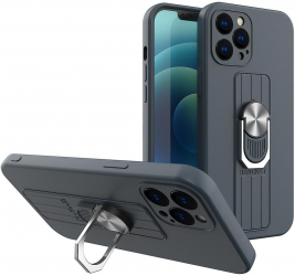 Husa protectie pentru iPhone 13 Pro Minimalist kickstand Bleumarin HUR-BBL5387