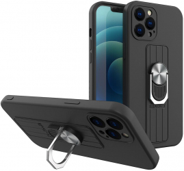 Husa protectie pentru iPhone 13 Pro Minimalist kickstand Negru HUR-BBL5384 