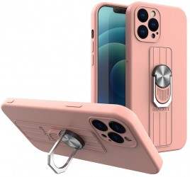 Husa protectie pentru iPhone 13 Pro Minimalist kickstand Roz HUR-BBL5390