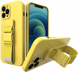 Husa protectie pentru iPhone 13 Pro cu suport Grip Galben HUR-BBL5398 