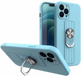 Husa protectie pentru iPhone 13 Pro Minimalist kickstand Bleu HUR-BBL5392 