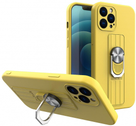Husa protectie pentru iPhone 13 Pro Minimalist kickstand Galben HUR-BBL5391 