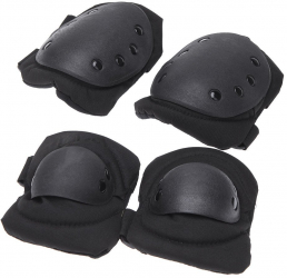 Set Genunchiere si Cotiere Tactice Multicolor Negre