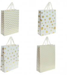 Set de 4 pungi cadou fashion PAMI PC-621-124L 39x30x12 cm Galben 