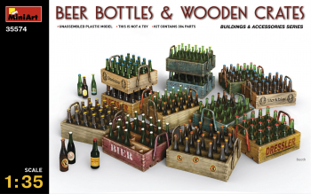 1 35 Beer Bottles and Wooden Crates 1 35