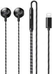 Casti in-ear compatibile Apple cu conector Lightning microfon incorporat 1.2m Negru alb SOHO5098 
