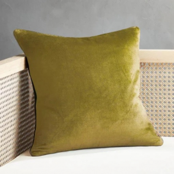 Fata de perna catifea 45x45 cm sistem de inchidere cu fermoar Galben