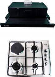 Pachet Plita incorporabila inox 1918 Hota 1 motor putere 140W 1895 60X50 / SET 30031 