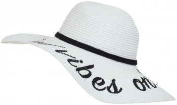 Palarie plaja dama Good vibes only PAMI PD-1221-258 57 cm Alb 
