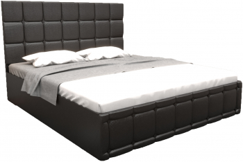 Pat Tapitat Regal Negru imitatie piele 140x200 cmm 
