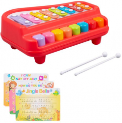 Pian si Xilofon de jucarie fara baterii multicolor Huanger HE8010 