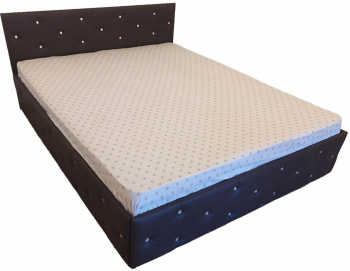 Set Pat Tapitat Milano Maro inchis cu Saltea 160 cm x 200 cm 
