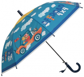 Umbrela lunga pvc automata pentru copii PAMI U-S621-341 50 cm 8 spite Albastru 