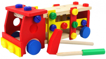 Banc scule copii - Camion din lemn 7Toys 