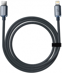 Cablu incarcare fast charge si transfer date Type-C la Lightning 20 W PD 1.2M ranforsat Negru SOHO5171 