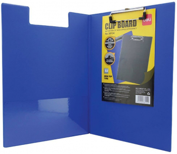 Clipboard Dublu A4 Deli Albastru Buzunar Interior Carton Acoperit cu Plastic - LCMDLE38154A 
