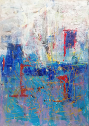 Tablou Abstract Expresionist Ora de Varf 120x70 cm Pictat Manual