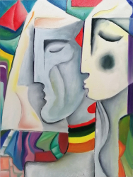 Tablou Modern Cuvinte Nerostite 80x60 cm Pictat Manual 