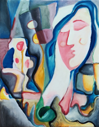 Tablou Modern Frumoasa Adormita 80x60 cm Pictat Manual