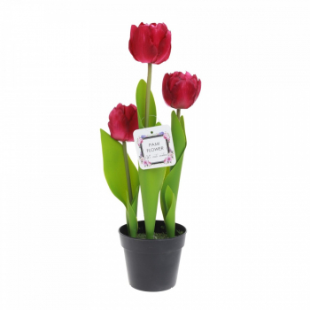 Lalele artificiale in ghiveci PAMI F1021-71 30 cm Grena 