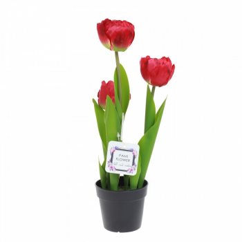 Lalele artificiale in ghiveci PAMI F1021-71 30 cm Rosu 