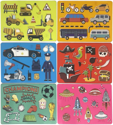 Set cu 6 sabloane educative prescolare si scolare cu tematica diversificata 20x27cm Multicolor SOHO5290 