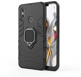 Husa de protectie pentru Samsung Galaxy A02s cu inel popsocket magnetic Negru SOHO5349 