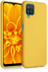 Husa din silicon compatibila cu Samsung Galaxy A03 cu protectie la camera silk touch interior din catifea Galben 