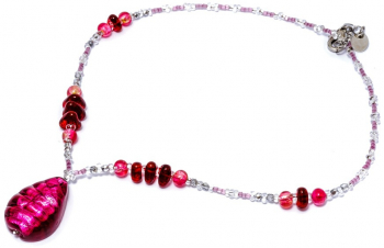 Colier din sticla de Murano Ivona roz 