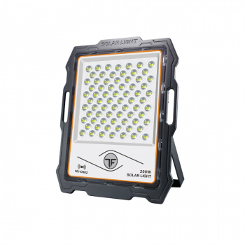 Proiector LED KlaussTech cu Panou Solar Senzor de miscare 200 W 144 LED-uri Lumina alba Telecomanda 1160 mAH 730 lm Negru 