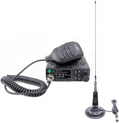 Pachet Statie radio CB PNI Escort HP 8900 ASQ 12-24V + Antena CB PNI LED 2000 cu baza magnetica 