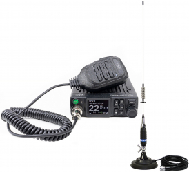 Pachet Statie radio CB PNI Escort HP 8900 ASQ 12-24V + Antena CB PNI S75 cu baza magnetica