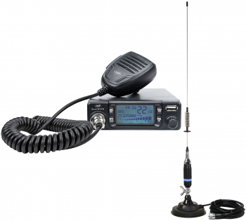 Pachet Statie radio CB PNI Escort HP 9700 USB si Antena CB PNI S75 cu baza magnetica