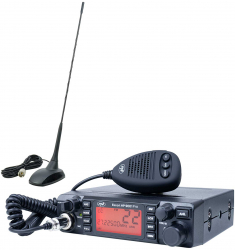 Pachet statie radio CB PNI ESCORT HP 9001 PRO ASQ reglabil AM-FM 12V 4W + Antena CB PNI Extra 48 cu magnet inclus 45 cm 150W SWR 1.0 