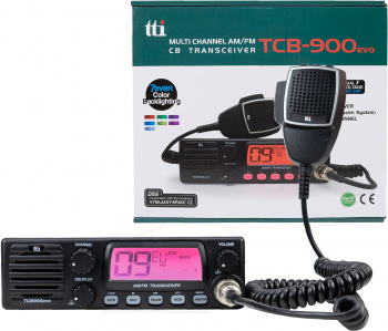 Statie radio CB TTi TCB-900 EVO DSS SQ Dual Watch Mic Gain 12V-24V conector dongle Bluetooth