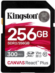 KINGSTON 64GB Canvas React Plus SDXC UHS-II 300R/260W U3 V90 for Full HD/4K/8K 