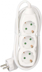 Prelungitor electric cu cablu Tracer 3 prize 3 m alb 