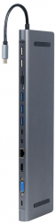 Docking Station Gembird A-CM-COMBO9-01 Gri 