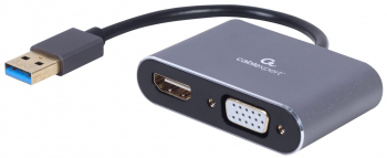 Adaptor Gembird A-USB3-HDMIVGA-01 VGA - HDMI + USB Gray 