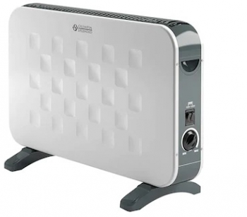 Convector electric de podea Olimpia Splendid Caleo Metal 3 trepte de incalzire putere 2000 W protectie supra-incalzire Alb/Argintiu